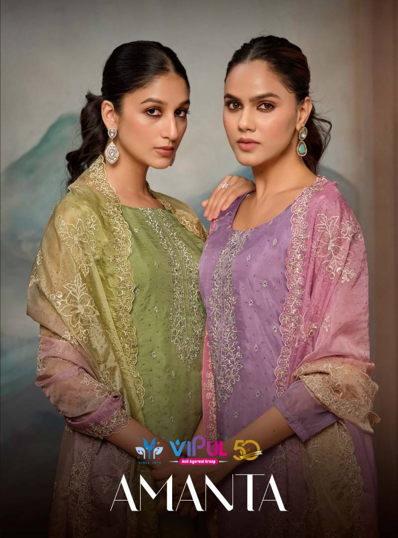 Vipul Amanta Organza Designer Salwar Suits Collection