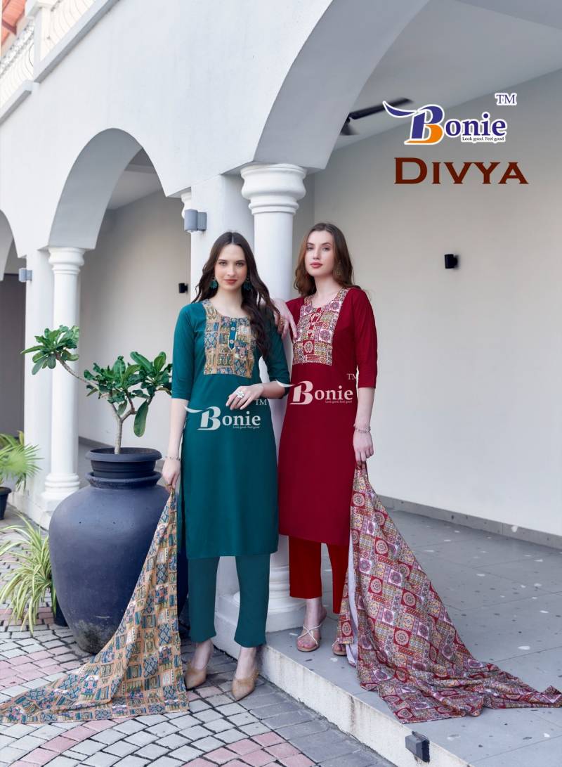 Bonie Divya Vol 1 Casual Wear Kurti Bottom With Dupatta