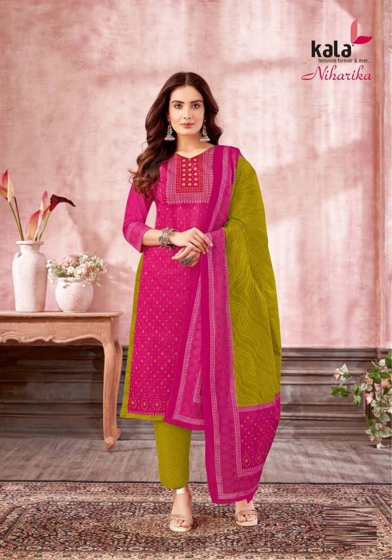 Kala Niharika Vol 3 Printed Ajrakh Kurti Bottom With Dupatta