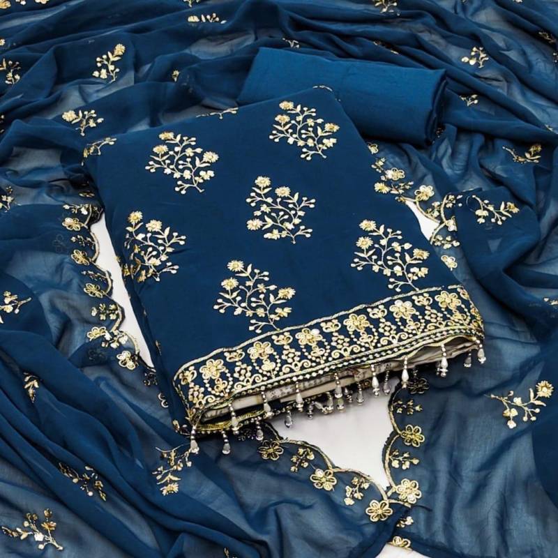 Majedar Georgette Suits 55 Embroidery Dress Material Collection