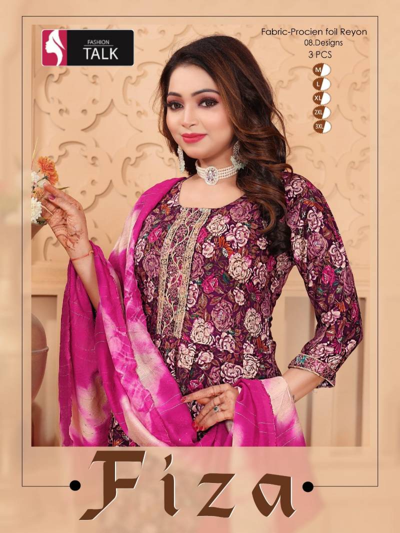 Fashion Talk Fiza Vol 201 Printed Kurti Bottom With Dupatta