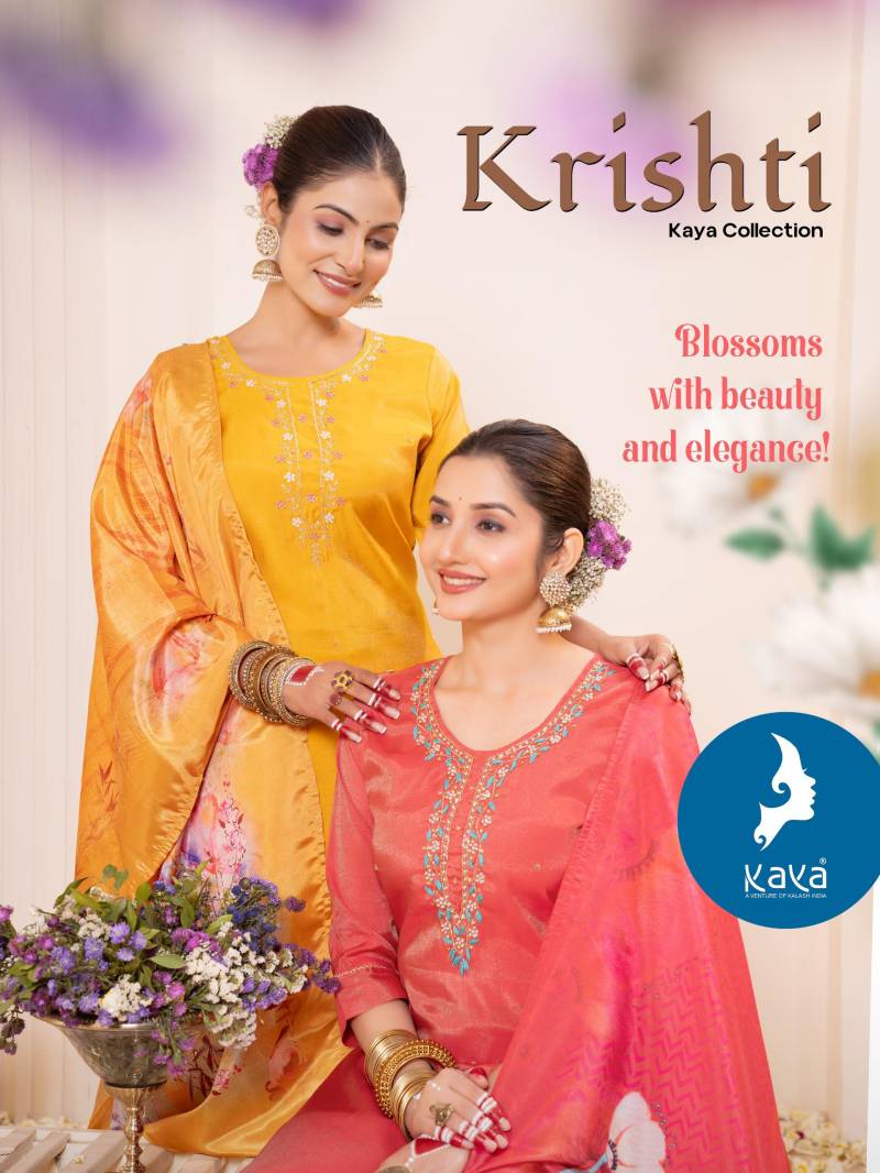 Kaya Krishti Embroidery Kurti Bottom With Dupatta Collection
