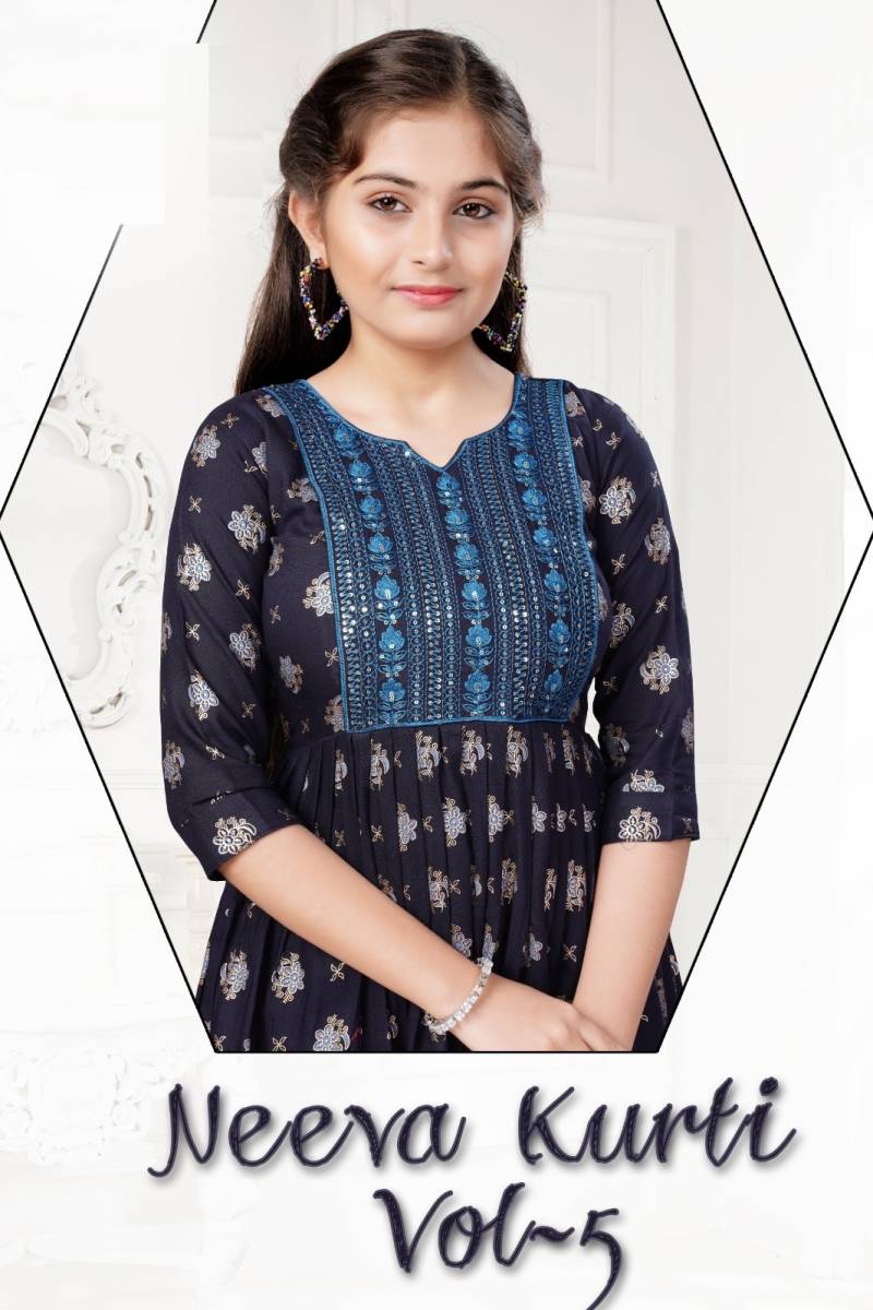 Neeva Kurti Vol 5 Printed Kids Wear Kurti Collection