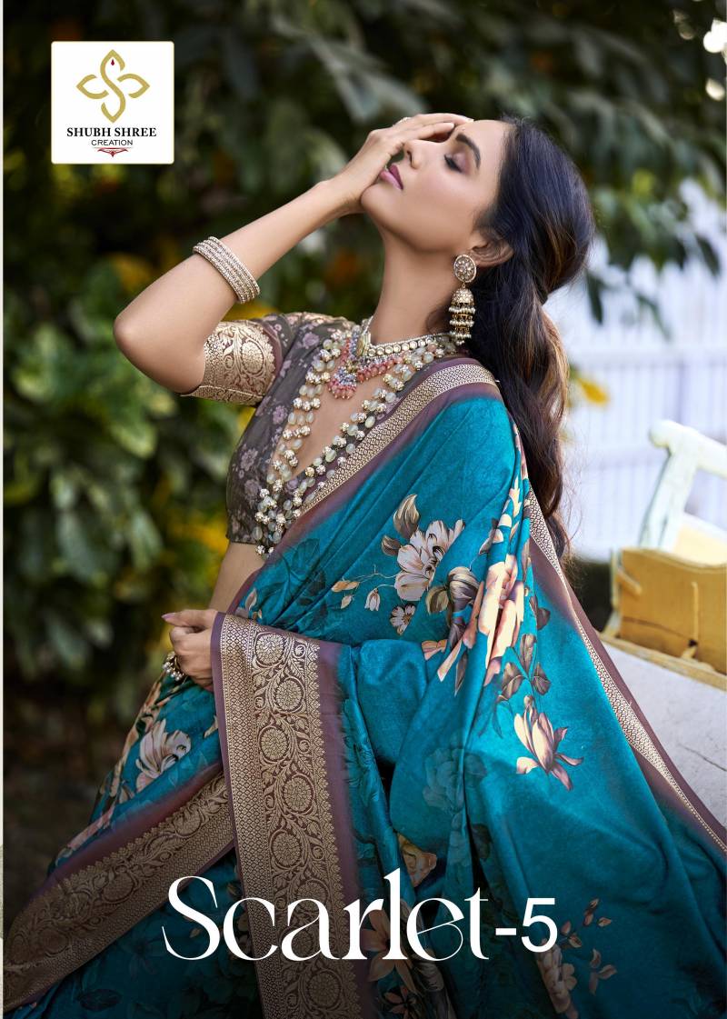 Shubh Shree Scarlet 5 Velvet Designer Silk Saree Collection
