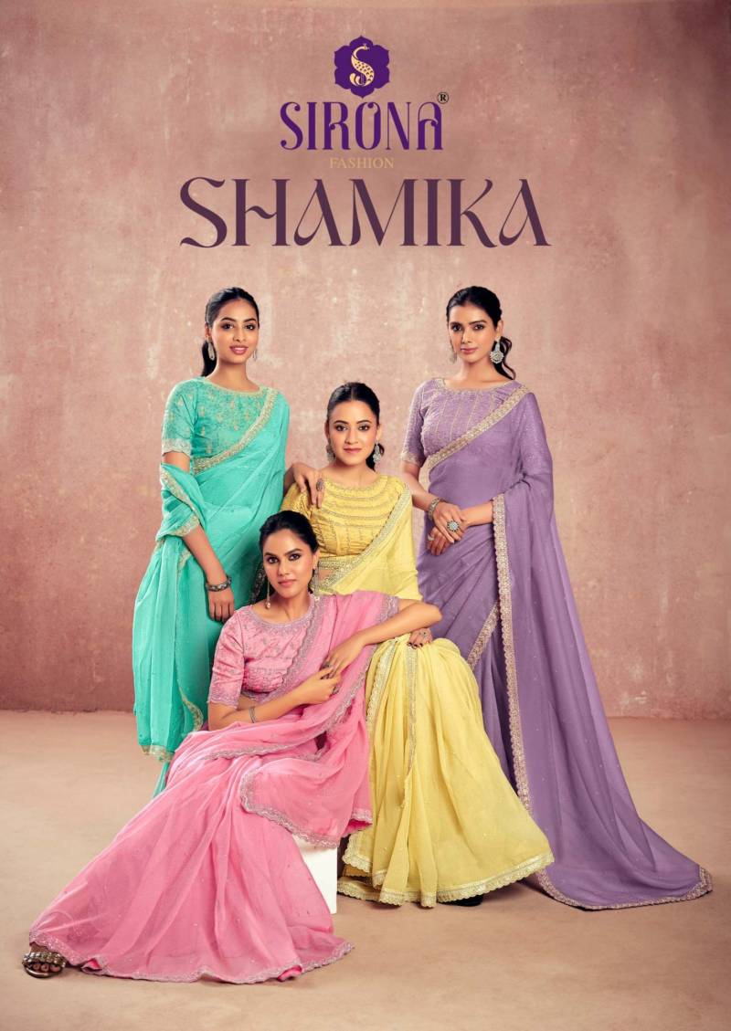 Sirona Shamika Kiwi Chiffon Designer Saree Collection