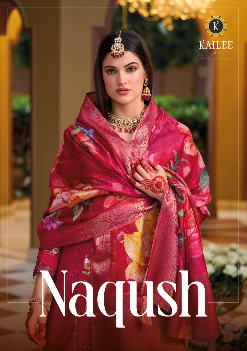 Kailee Naqush Silk Designer Kurti Bottom With Dupatta Collection