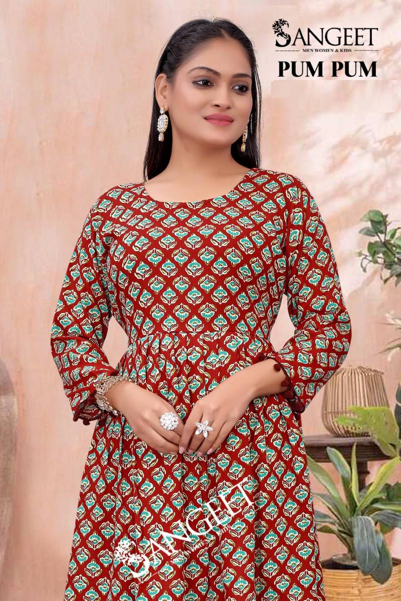 Sangeet Pum Pum Vol 2 Stylish Printed Short Kurti Collection