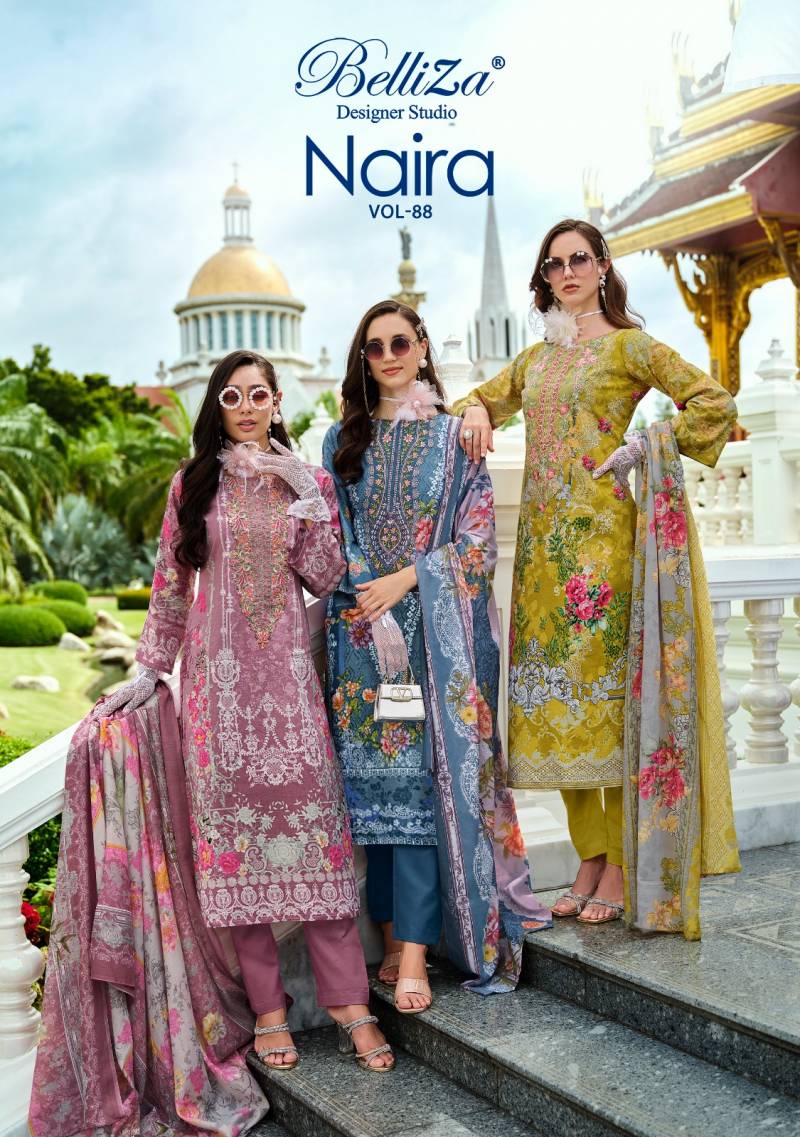 Belliza Naira Vol 88 Designer Cotton Dress Material Collection