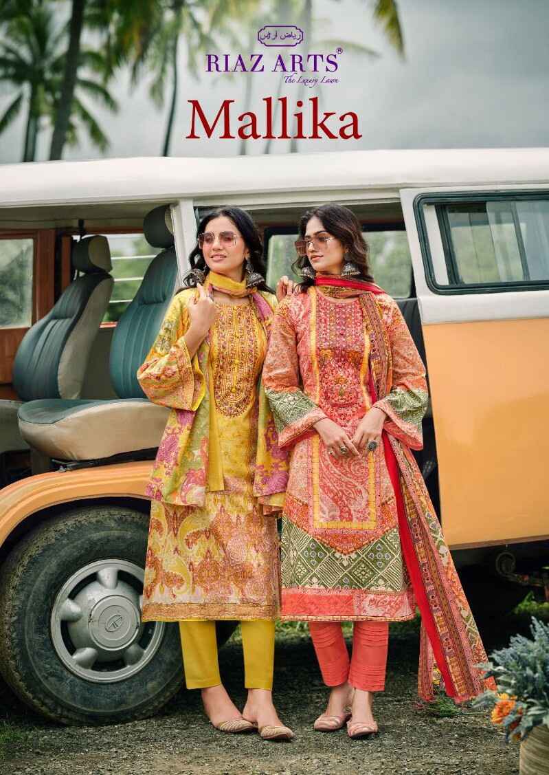 Riaz Arts Mallika Lawn Cotton Printed Dress Material Collection