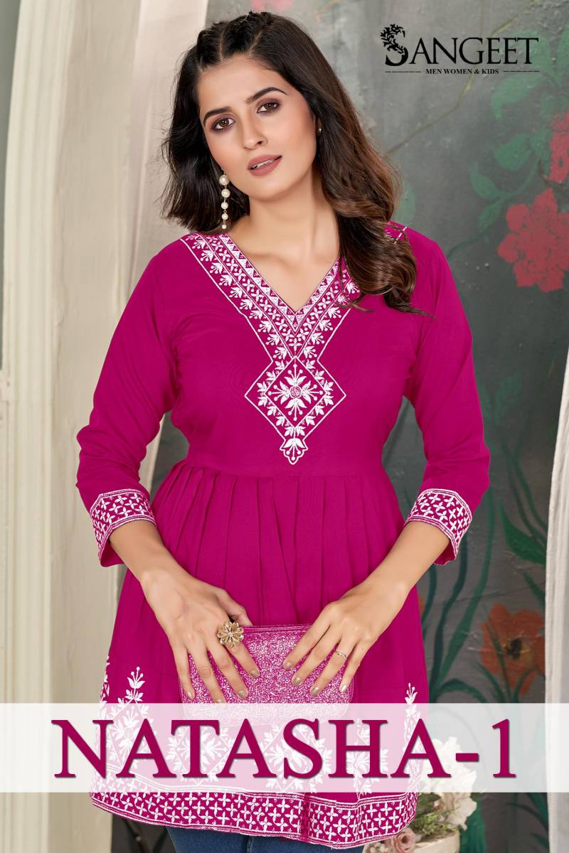 Sangeet Natasha 1 Daily Wear Embroidery Short Kurti Collection