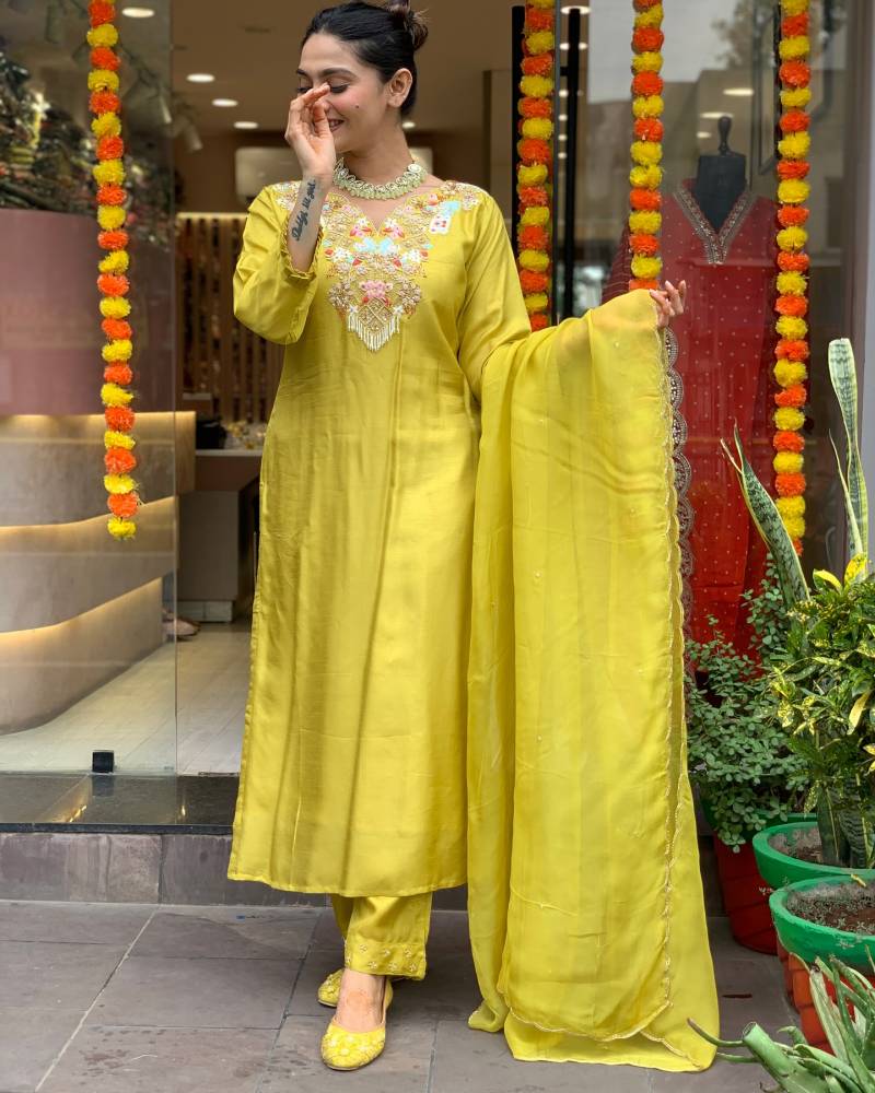 Navya 01 Fancy Silk Kurti Bottom With Dupatta