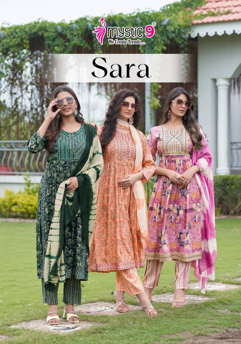 Mystic 9 Sara 14 Printed Kurti Bottom With Dupatta Collection