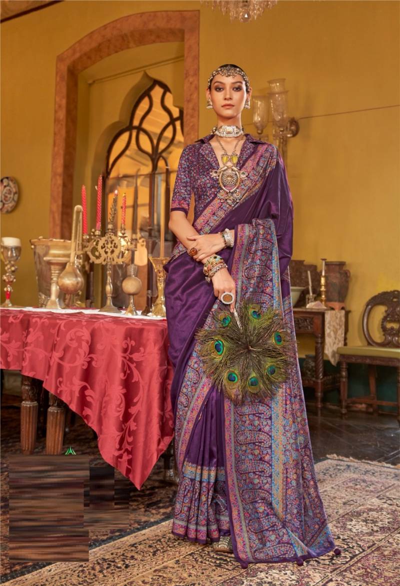Kreshva Morni Pv Silk Printed Wedding Saree Collection