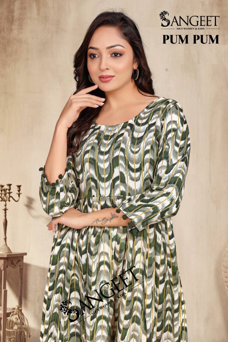 Sangeet Pum Pum Vol 3 Style Printed Short Kurti Collection