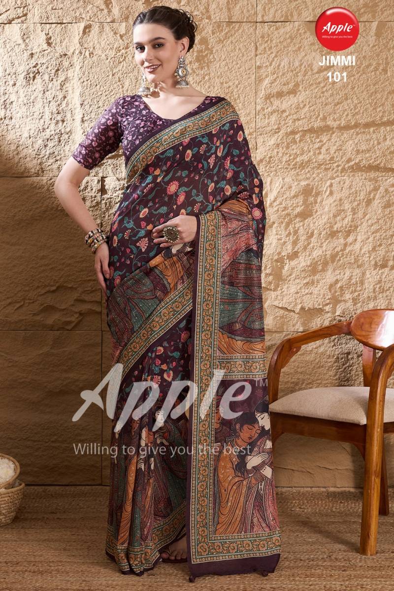 Apple Jimmy 1 Printed Fancy Silk Saree Collection