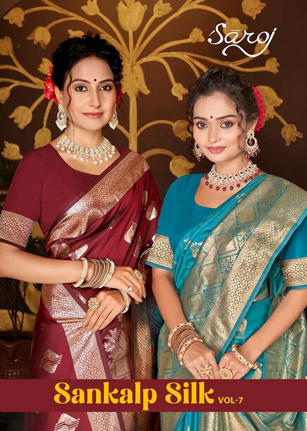Saroj Sankalp Silk Vol 7 Fancy Silk Wedding Saree Collection