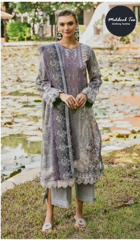 Mehboob Tex 1416 Pakistani Salwar Suits Chiffon Dupatta