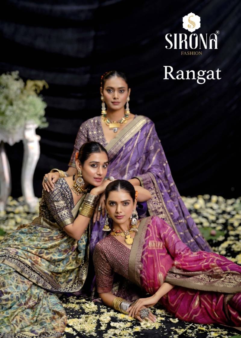 Sirona Rangat Moss Brasso Printed Saree Collection