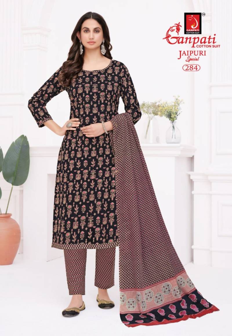 Ganpati Jaipuri Vol 13 Printed Kurti Bottom With Dupatta