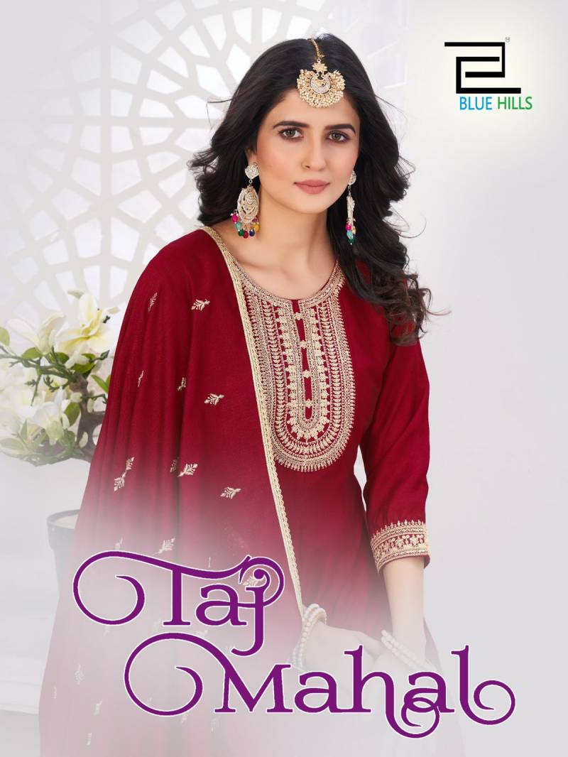 Blue Hills Taj Mahal Anarkali Kurti Bottom With Dupatta Collection