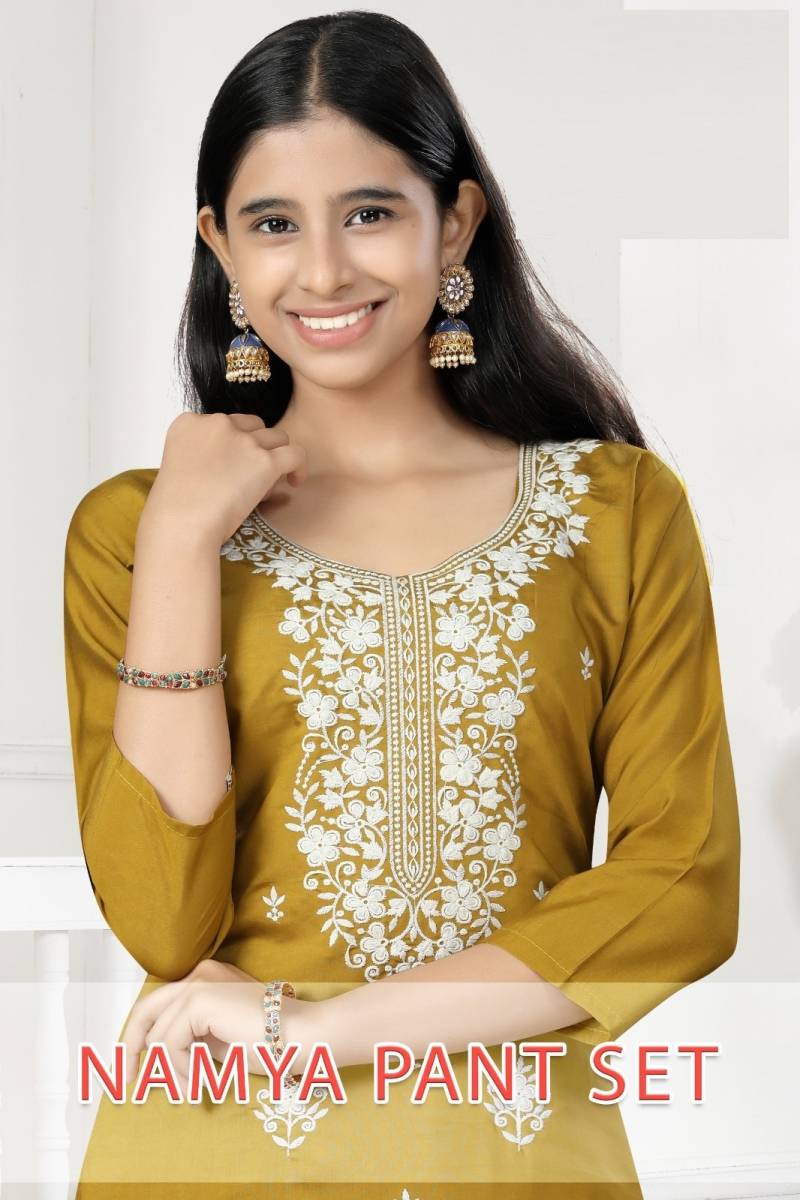 Namya Pant Set 8836 Silk Kurti Bottom With Dupatta Collection