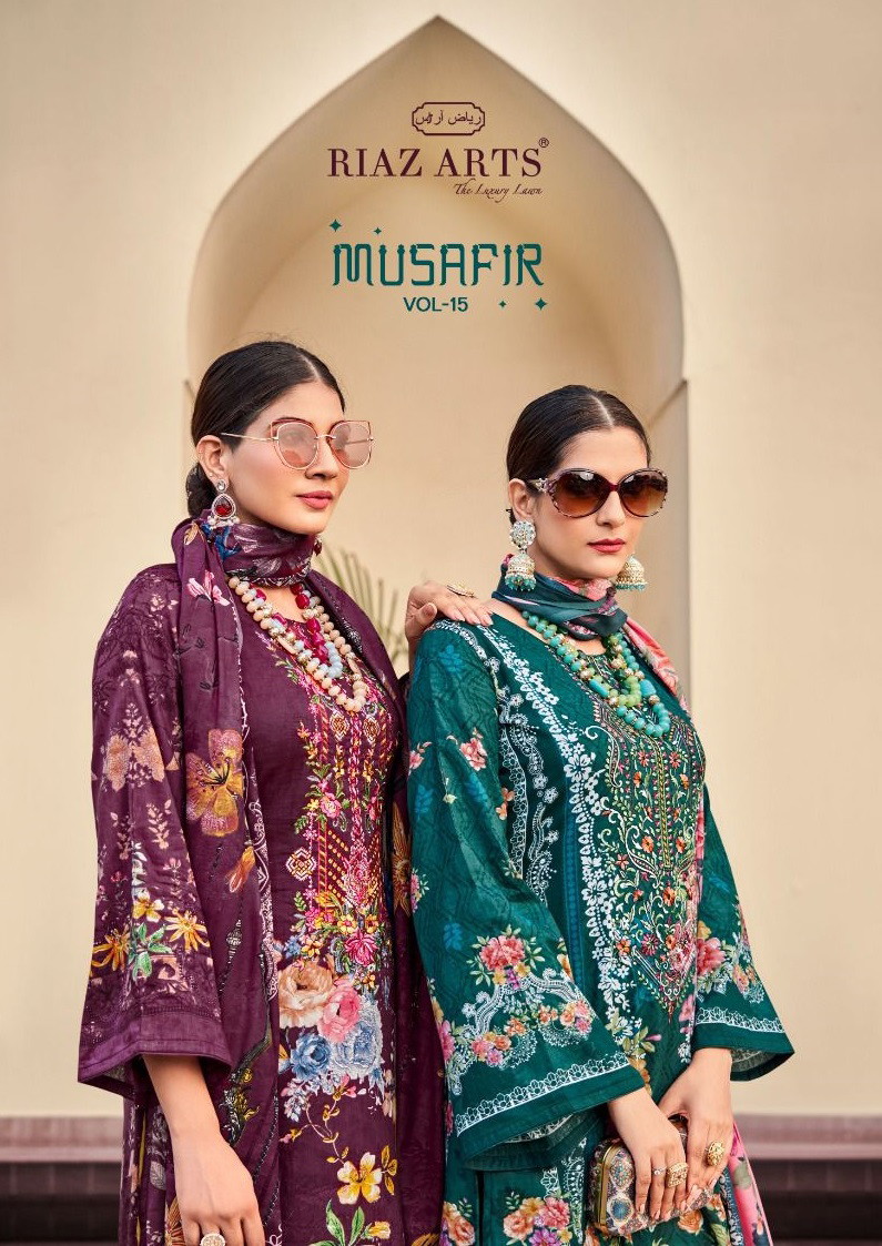 Riaz Arts Musafir Vol 15 Printed Dress Material Collection