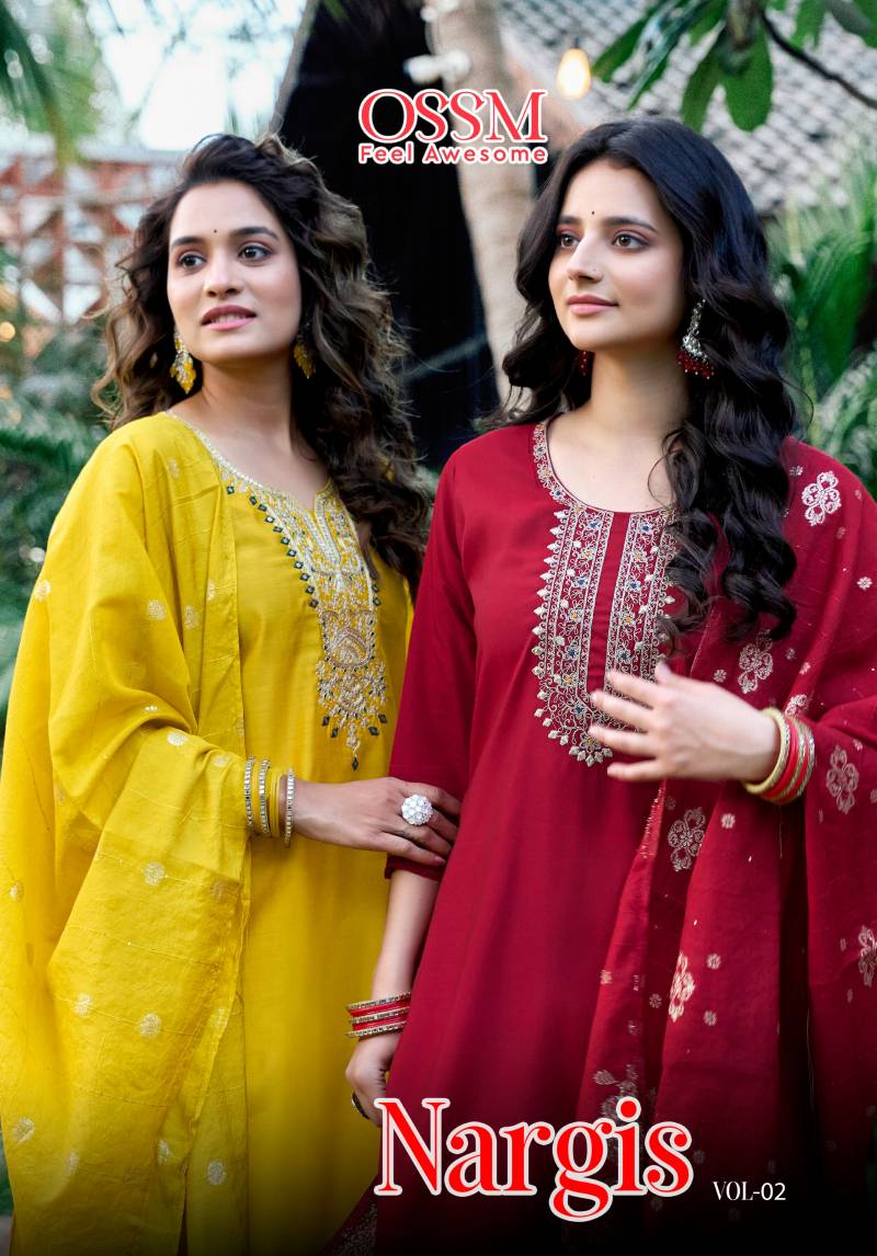 Ossm Nargis Vol 2 Designer Kurti Bottom With Dupatta