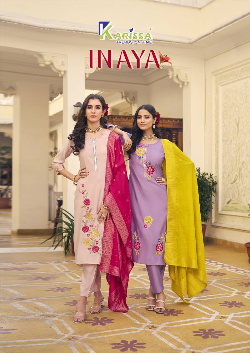 Karissa Inaya Embroidery Kurti Bottom With Dupatta Collection