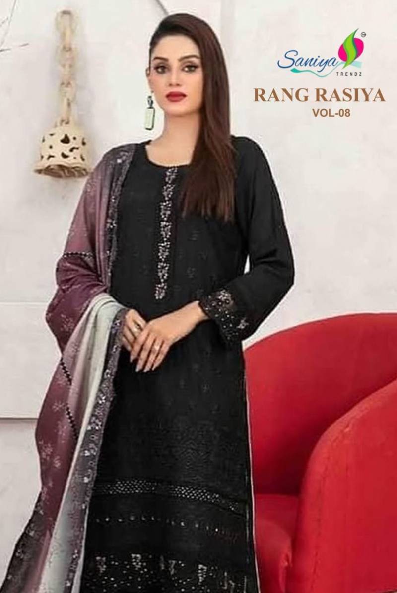 Saniya Rang Rasiya Vol 8 Embroidery Pakistani Suit Collection
