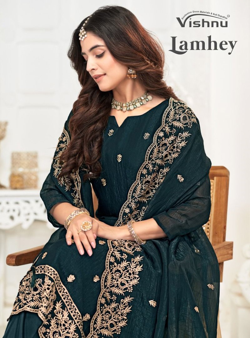 Vishnu Lamhey Crunchey Designer Dress Material Collection
