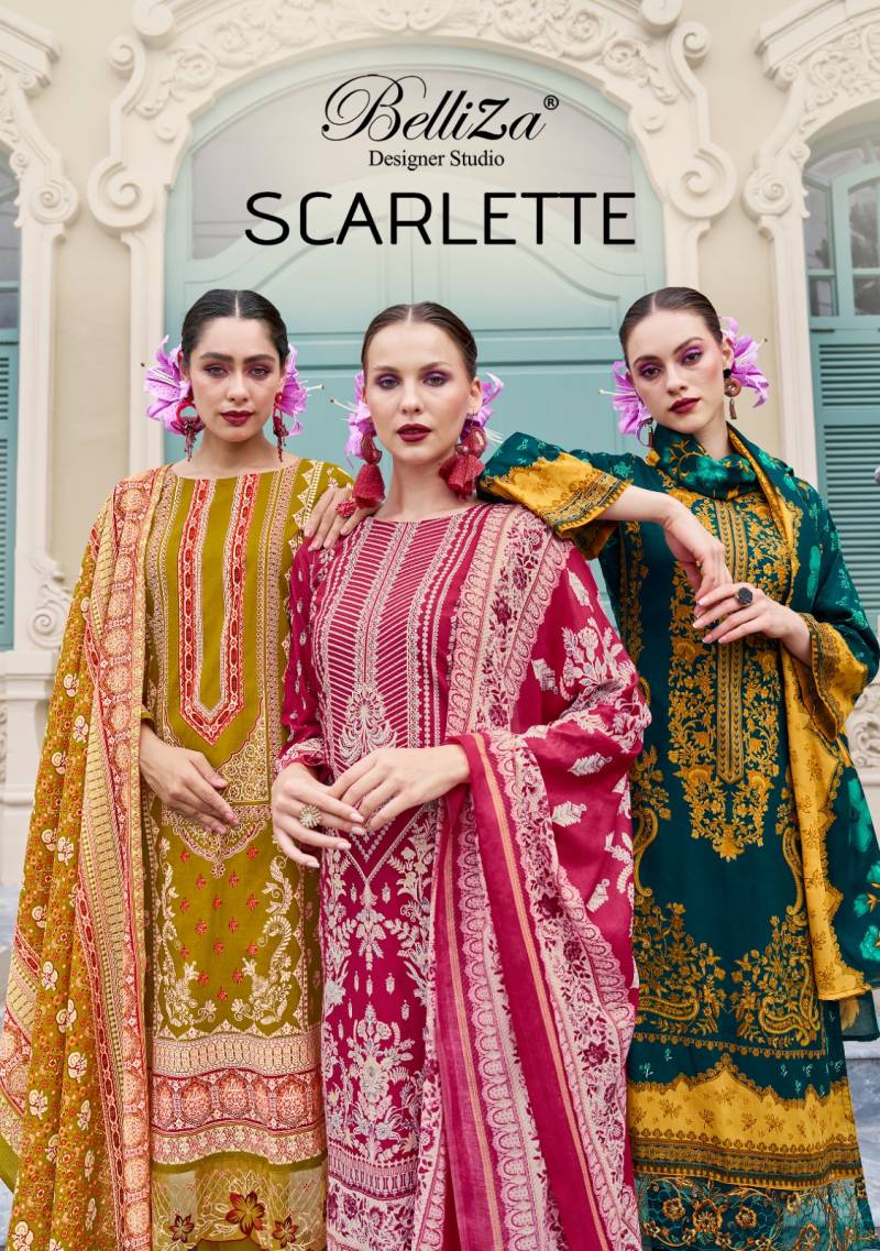 Belliza Scarlette Exclusive Cotton Printed Dress Material Collection