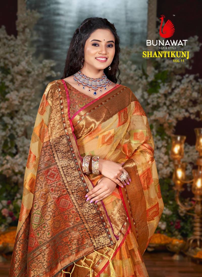 Bunawat Shantikunj Vol 11 Designer Chanderi Saree Collection