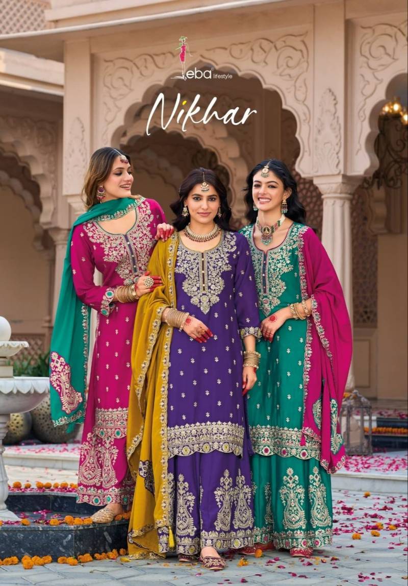 Eba Nikhar Chinon Designer Ready Made Suits Collection