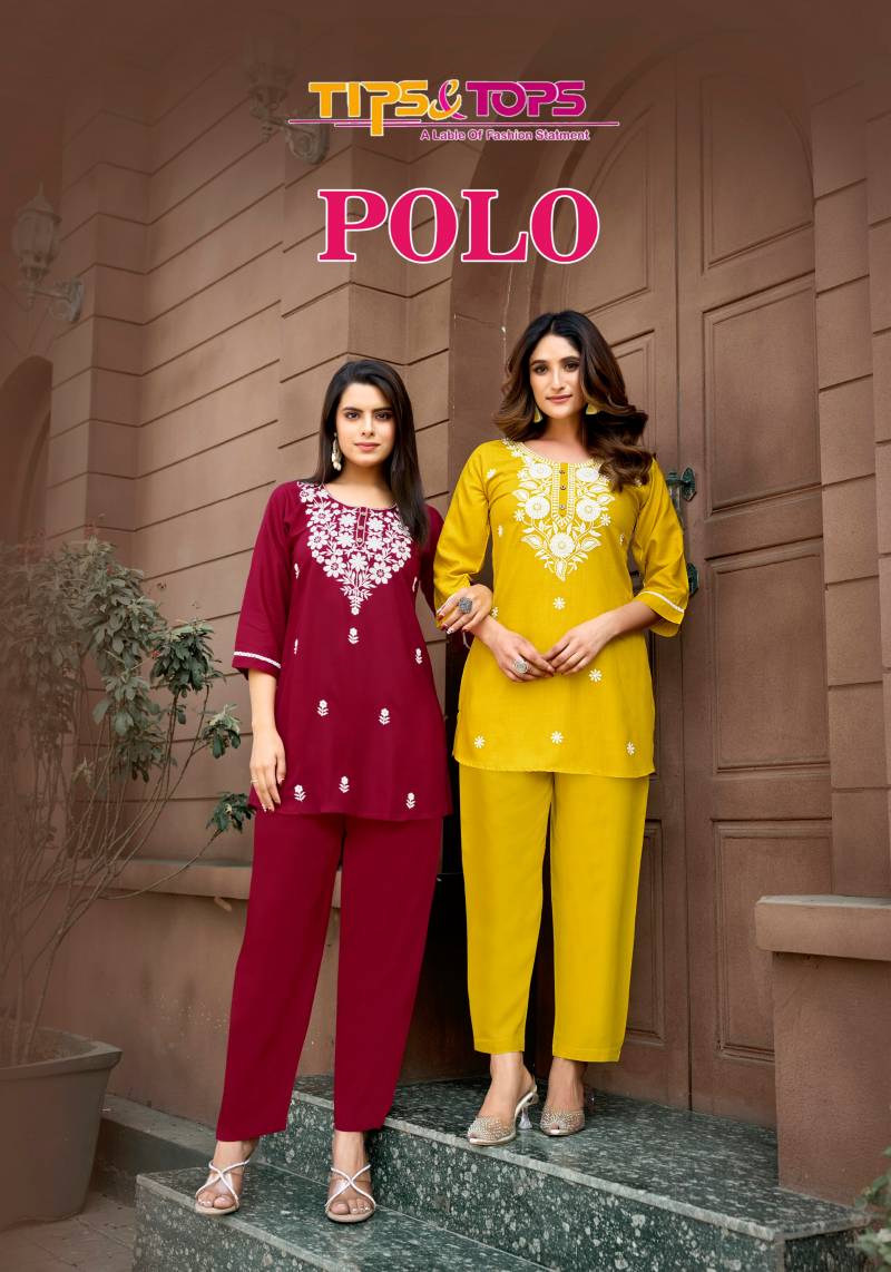 Tips And Tops Polo Embroidery Co Ord Set Collection
