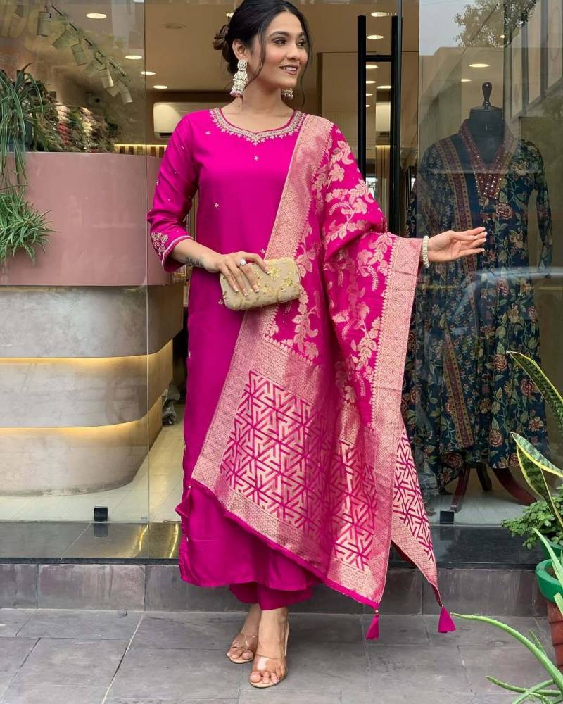 Navya Kurti 36 Embroidered Kurti Bottom With Dupatta Collection