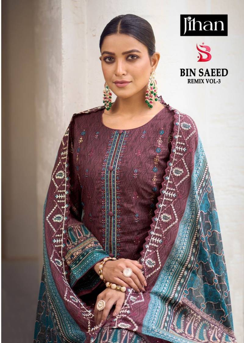 Jihan Bin Saeed Remix Vol 3 Cotton Pakistani Salwar Suits