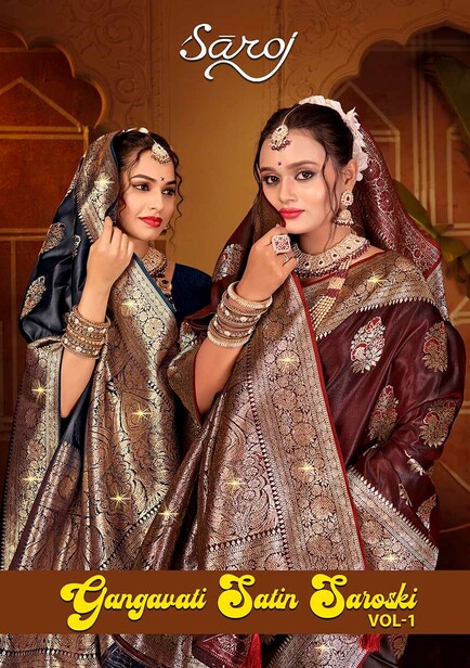 Saroj Gangavati Satin Silk Vol 1 Festive Wear Saree Collection