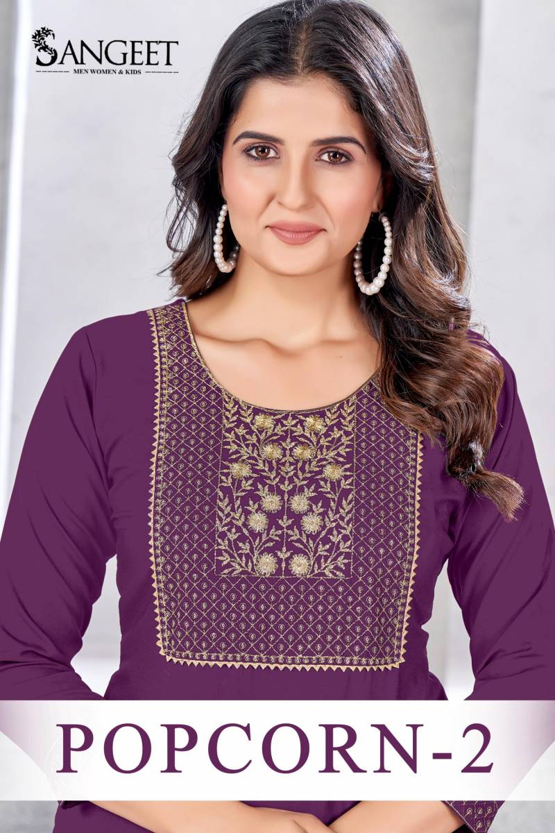Sangeet Popcorn 2 Embroidered Sequence Kurtis Collection