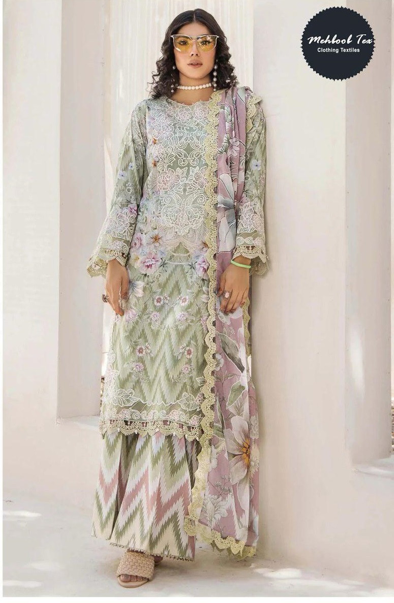 Mehboob Tex 1522 To 1526 Pakistani Suits Chiffon Dupatta