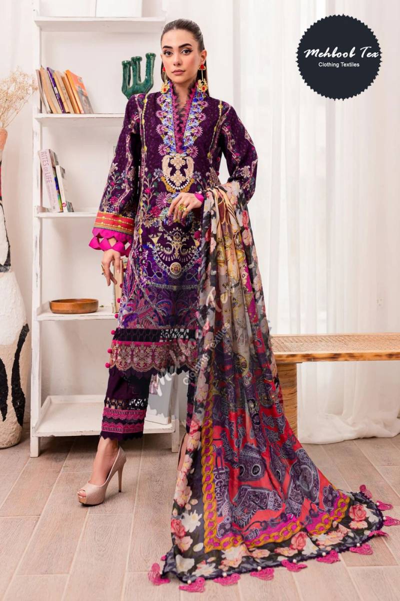 Mehboob Tex Nayra Vol 24 Pakistani Suits Chiffon Dupatta