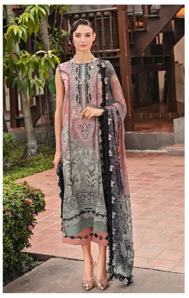 Alzohaib Az 1146 A To C Pakistani Suits Chiffon Dupatta