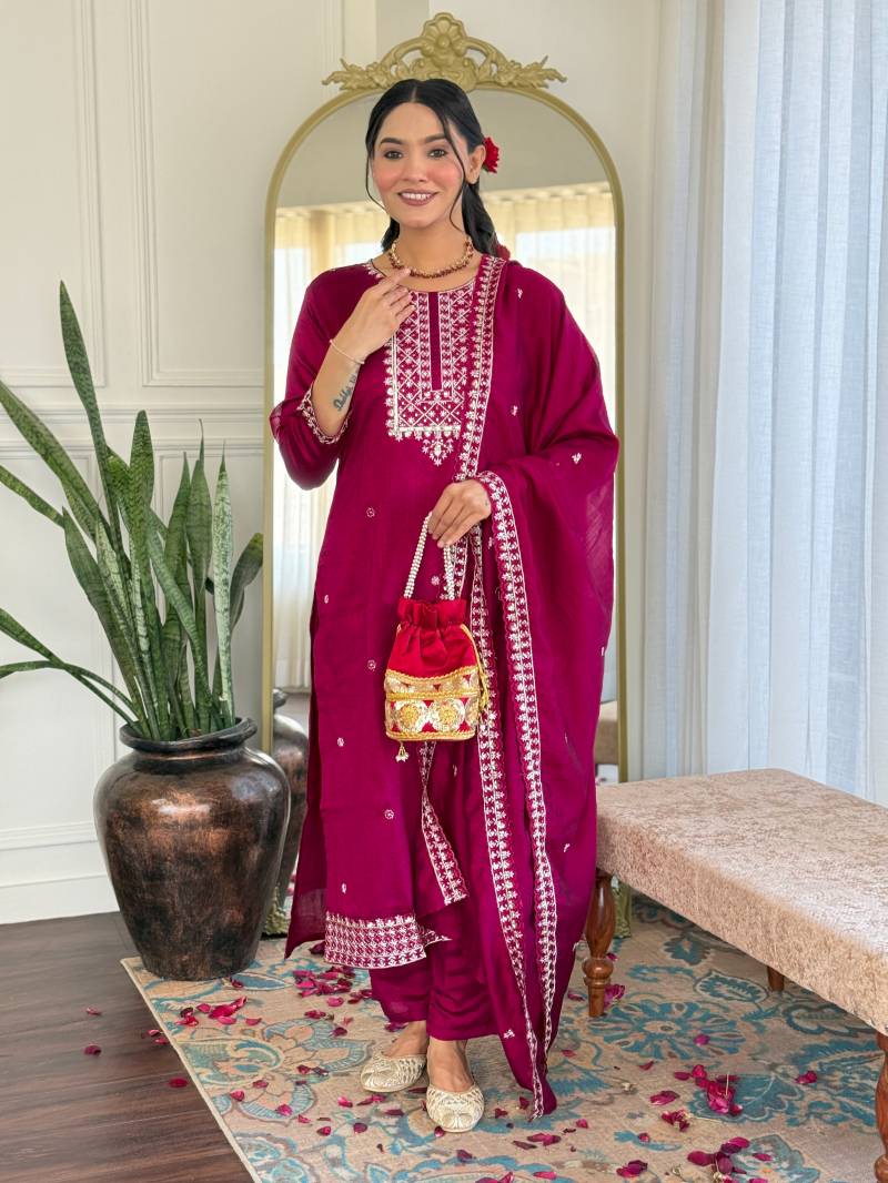 Yashvi 2 Embroidered Kurti Bottom With Dupatta