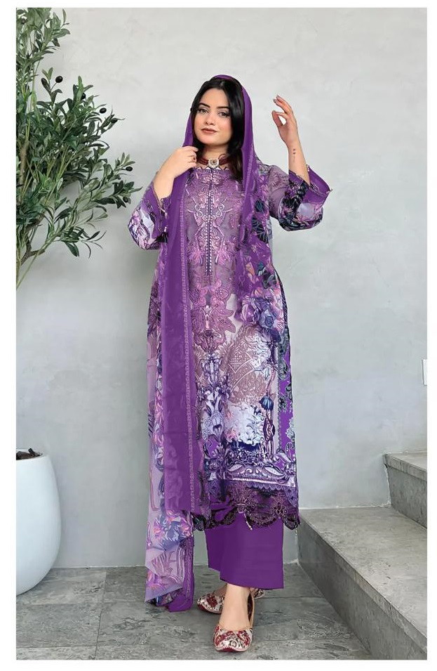 Alzohaib Az 1125 A And B Pakistani Suits Chiffon Dupatta