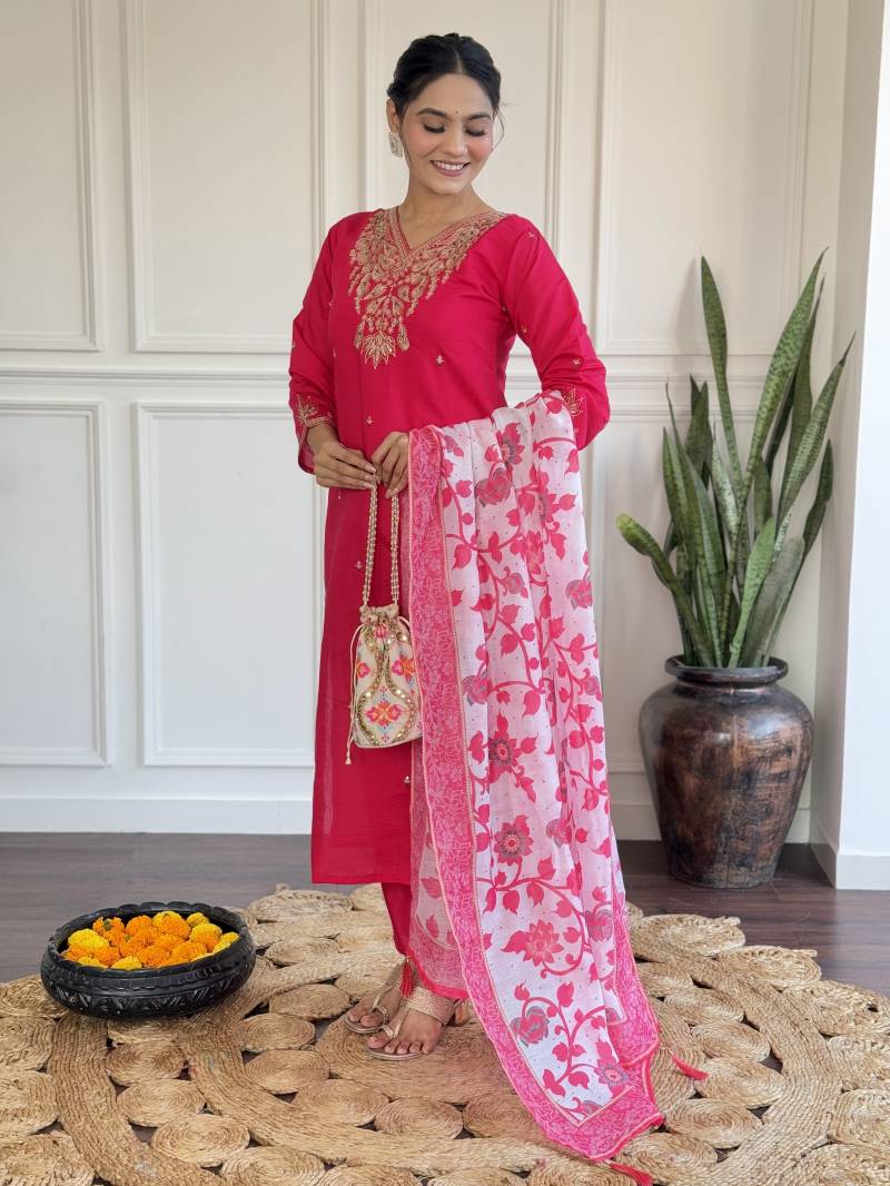 Devpooja 1 Pink Designer Kurti Bottom With Dupatta