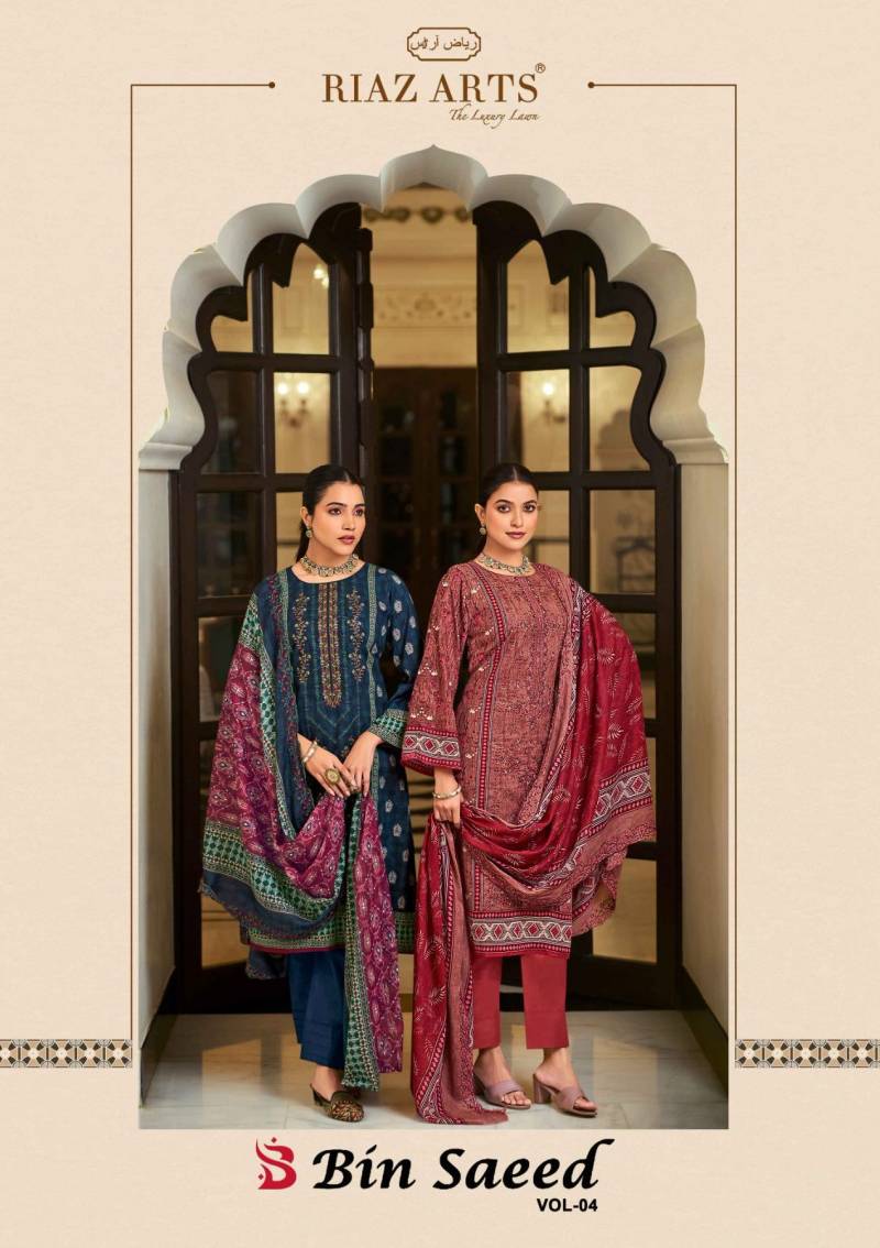 Riaz Arts Bin Saeed Vol 4 Designer Printed Dress Material