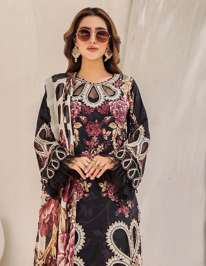 Shree Adan Prints Lawn 2025 Embroidery Pakistani Suits Chiffon Dupatta
