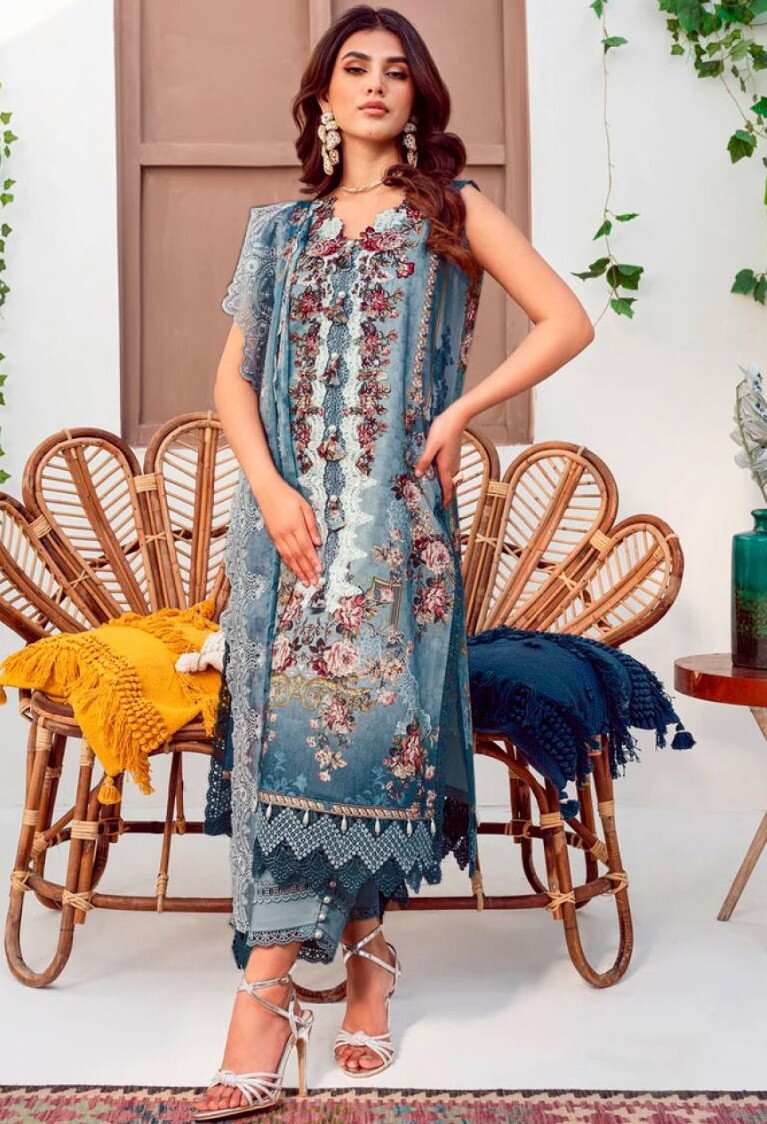 Taj 575 And 576 Pakistani Salwar Suits Chiffon Dupatta
