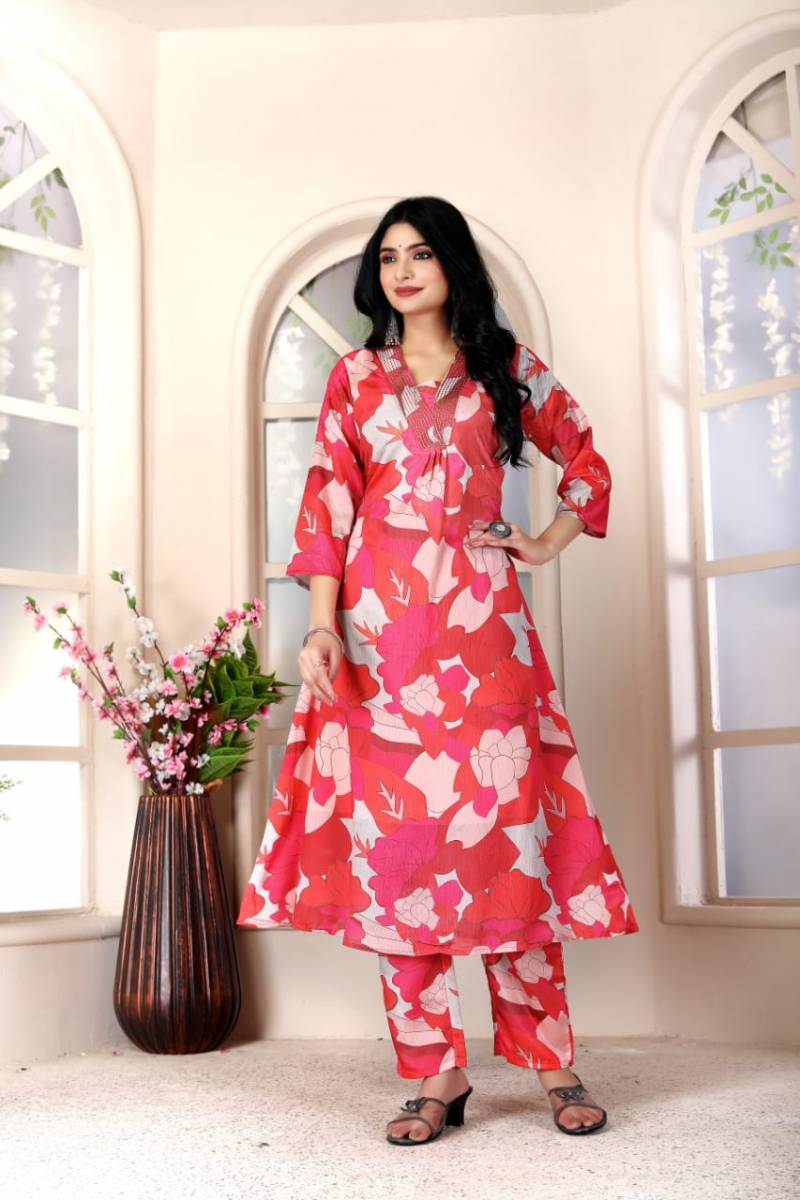 Bellarosa Asvariya Silk Printed Kurti With Bottom Collection