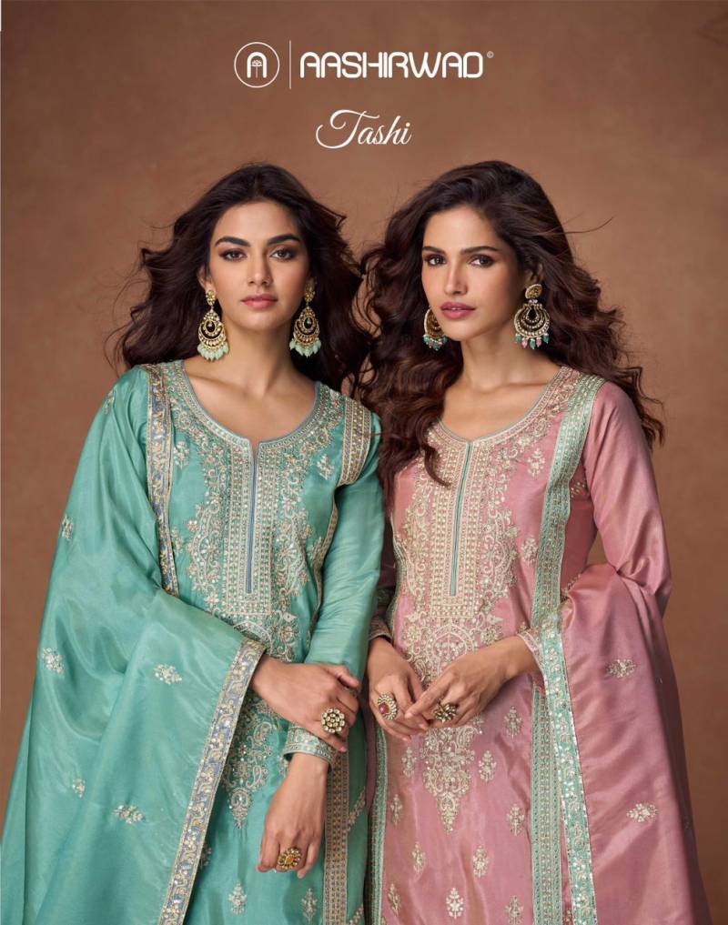 Aashirwad Tashi Organza Silk Designer Salwar Kameez Collection