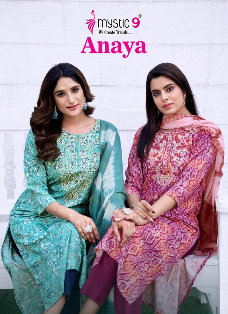 Mystic 9 Anaya Vol 1 Printed Kurti Bottom With Dupatta